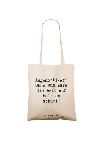 Mr. & Mrs. Panda Tote Bag Spruch Augenoptiker Schärfe mit Spruch in Creme