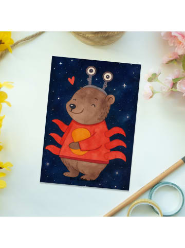 Mr. & Mrs. Panda Grußkarte Krebs Astrologie Design ohne Spruch in Weiß