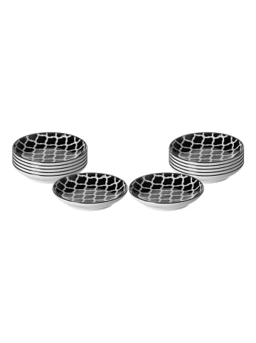 Ritzenhoff & Breker 12er Set Dipschalen Takeo Swing ø 10 cm in schwarz-weiß