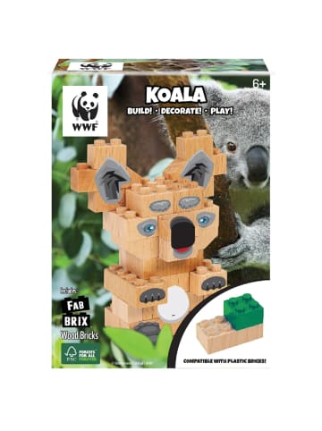 FabBrix Wooden Koala Holzbausteine, Klemmbausteine aus Buchenholz in Braun