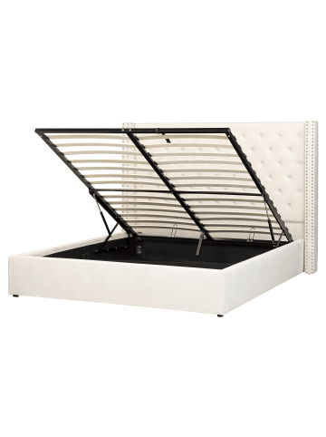 Beliani Doppelbett LUBBON in Weiß - (W) 190 x (H) 144 x (L) 217 cm