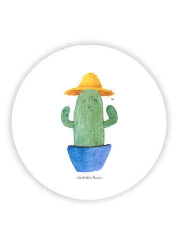 Mr. & Mrs. Panda Kühlschrankmagnet Kaktus Hut ohne Spruch in Weiß