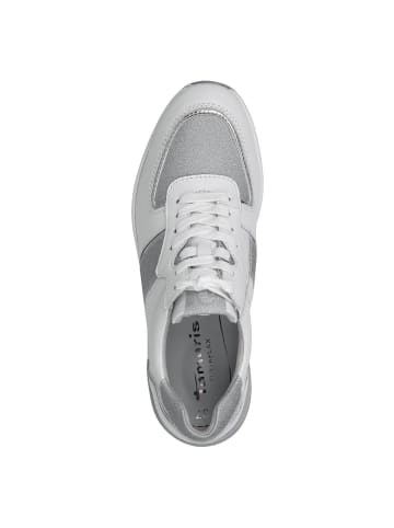 Tamaris Pure Relax Sneaker in WHT/SILV. GLAM