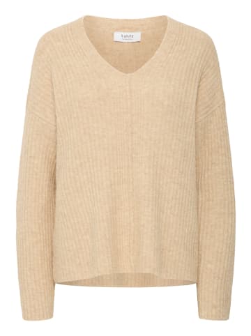 b. young BYOMEA V-NECK JUMPER - KNIT A-shape in Humus Melange