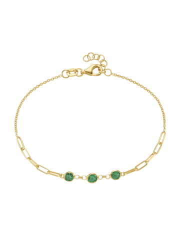 Smart Jewel Armband Gliederkette, Zirkonia Steine in Grün