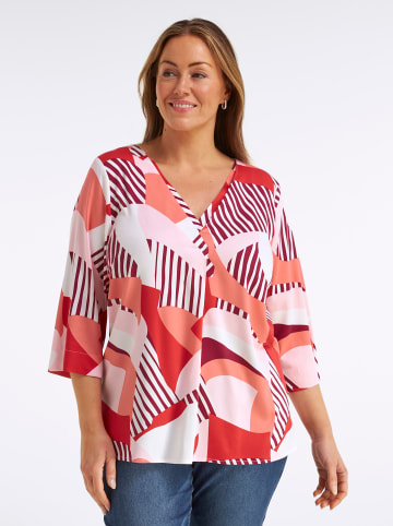 sheego 3/4-Arm-Bluse in erdbeere-koralle-bedruckt