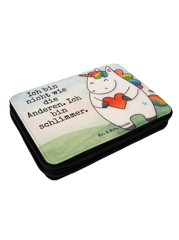Mr. & Mrs. Panda Mäppchen Einhorn Herz Design mit Spruch in Weiß