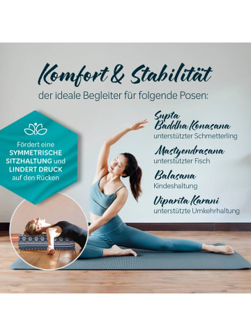DoYourFitness Yoga-Bolster Paravati gefüllt Buchweizen blau/weiß eckig Style 1 Blau