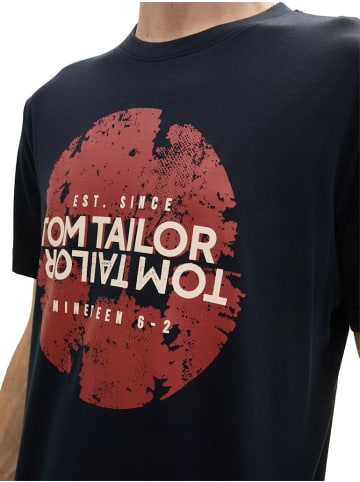 Tom Tailor Print T-Shirt für Herren in blau