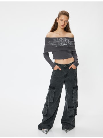 KOTON T-shirt in Anthrazit