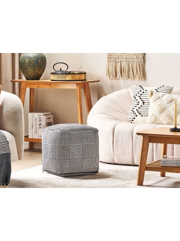 Beliani Pouf PANDRAN in Schwarz/Weiß - (W) 40 x (H) 40 x (L) 40 cm