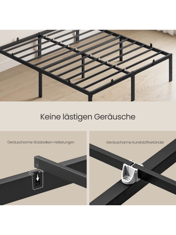 VASAGLE Bettgestell Conner in Schwarz - (B)160 x (H)40.6 x (T)200 cm
