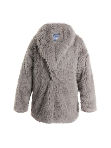 DreiMaster Vintage Damen Mantel Aus Webpelz in Grau Mauve