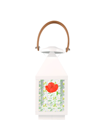 Mr. & Mrs. Panda Windlicht Blume Mohnblume ohne Spruch in Transparent