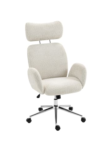 HOMCOM Schreibtischstuhl-75L x 65B x 115-123H cm-Hellgrau