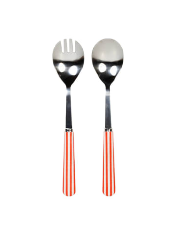 Blond Amsterdam 2er-Set Salatbesteck Streifen Sommer in Rot - 25cm