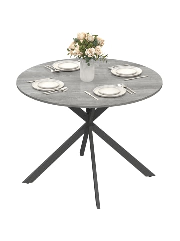 HOMCOM Esstisch-100L x 100B x 75H cm-Grau
