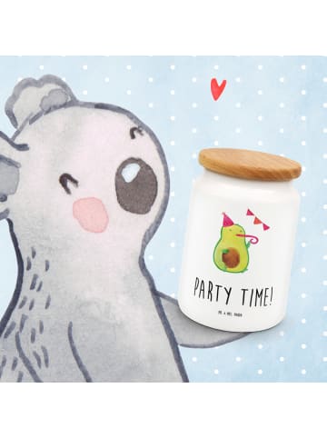 Mr. & Mrs. Panda Teedose Avocado Party Zeit mit Spruch in Weiß
