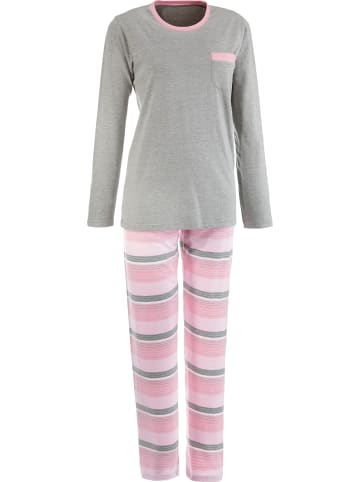 REDBEST Single-Jersey Schlafanzug in rosé/grau
