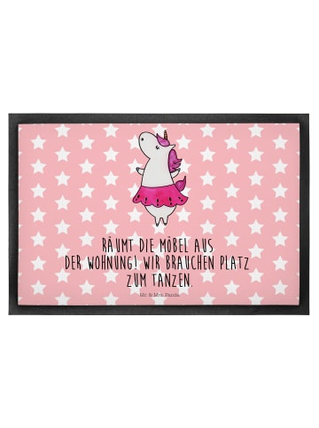 Mr. & Mrs. Panda Schmutzmatte Einhorn Ballerina mit Spruch in Rot Pastell