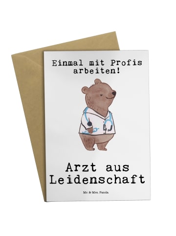 Mr. & Mrs. Panda valentinstagskarte Arzt Leidenschaft mit Spruch in Weiß