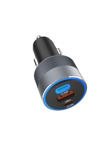 Wisam® FORCELL Autoladegerät 65W 2x USB-C + USB-A PD QC SFC Grau