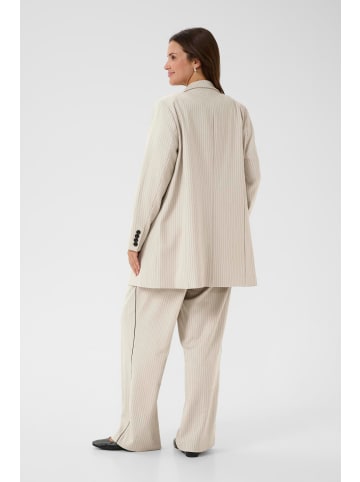 KAFFE curve Blazer KCsirana Loose fit in Beige melange / Black stripe