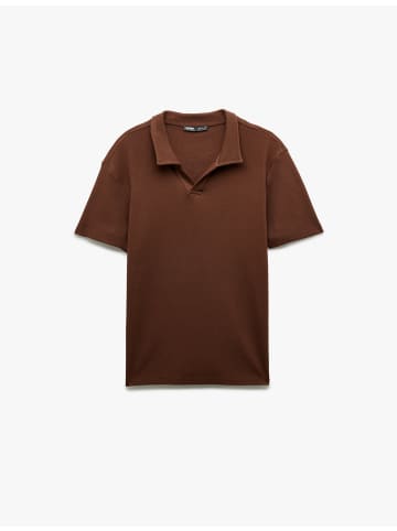 KOTON TSHIRT SS POLO in Braun
