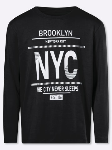 WITT WEIDEN Freizeitshirt in schwarz-weiß-bedruckt