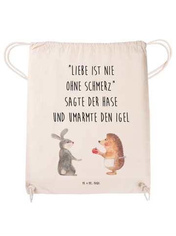 Mr. & Mrs. Panda Baumwollbeutel Hase Igel mit Spruch in Creme
