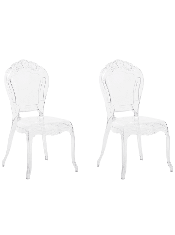 Beliani 2er-Set Bankettstuhl VERMONT in Transparent