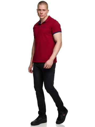 Rusty Neal Kontrast Polo Pique Shirt Regular Fit in Bordeaux / Marine