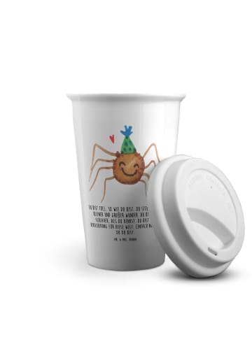 Mr. & Mrs. Panda To Go Becher Spinne Agathe Party mit Spruch in Weiß