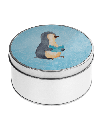 Mr. & Mrs. Panda Aufbewahrungsbox Pinguin Buch ohne Spruch in Eisblau