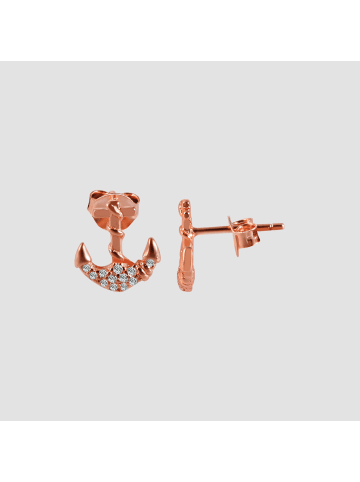 Adeliás Damen Ohrringe – Ohrstecker aus 925 Silber mit Zirkonia in gold