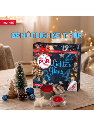 ROTH PUR Adventskalender mit nur 4 Türchen, gefüllt – Lichterglanz in Bunt