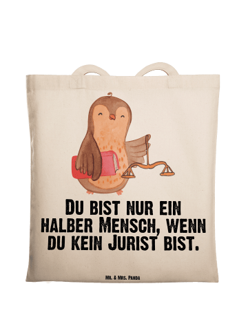 Mr. & Mrs. Panda Shopping Tasche Jurist Herz mit Spruch in Creme