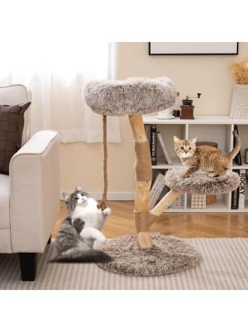 COSTWAY 90 cm Kratzbaum Holz in Braun