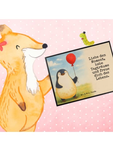 Mr. & Mrs. Panda Tischpad Pinguin Luftballon Design mit Spruch in Weiß