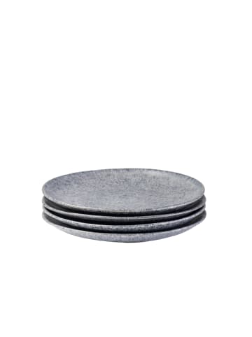 gipfelstück Dessertteller-Set, Steinzeug Moos'N'Stein in Grau