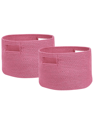 Beliani 2er-Set Korb CHINIOT in Rosa
