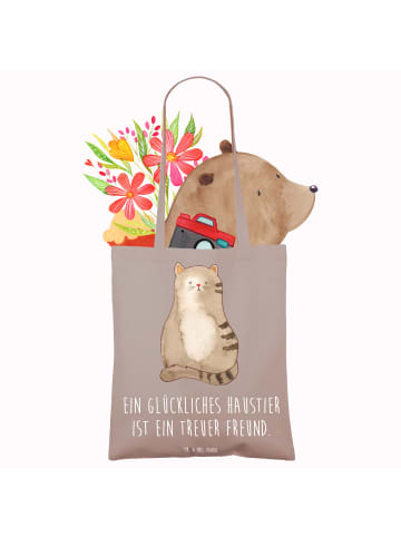 Mr. & Mrs. Panda Tote Bag Haustiere pflegen mit Spruch in Braun Pastell