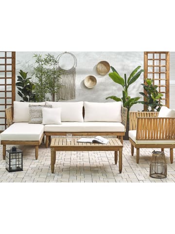 Beliani 4-tlg Sitzgruppe CREMONA in Braun/Weiß