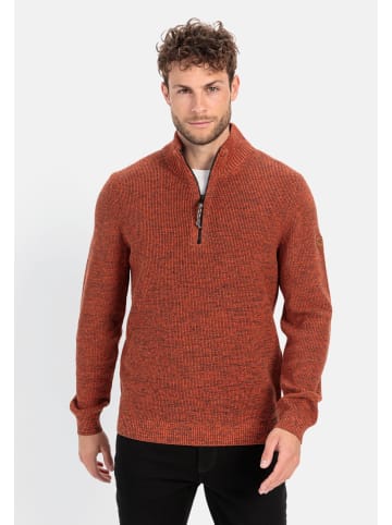 Camel Active Stricktroyer aus Baumwollmix in Rot-Orange