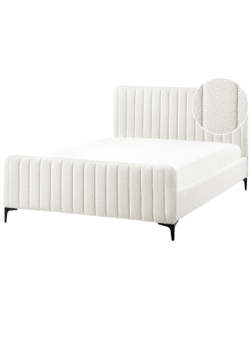 Beliani Doppelbett LUNAN in Weiß/Schwarz - (W) 146 x (H) 101 x (L) 215 cm