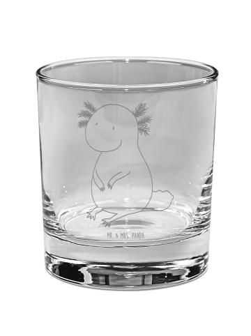 Mr. & Mrs. Panda Whiskey Glas Axolotl Niedlich ohne Spruch in Transparent