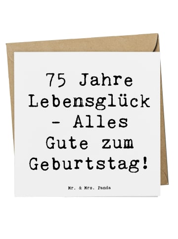 Mr. & Mrs. Panda Einladungskarte Spruch 75. Geburtstag mit Spruch in Weiß
