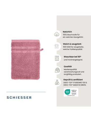 Schiesser Frottier-5er-Set: Waschhandschuhe Milano in Malve