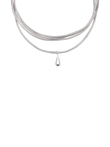 Elli Halskette 925 Sterling Silber Tropfen in Grau