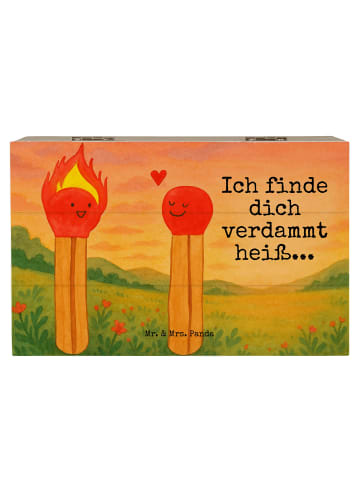 Mr. & Mrs. Panda Geschenkbox Streichhölzer Design mit Spruch in Weiß